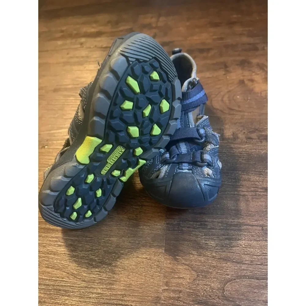 Merrell Kids Hydro Sandals Size 9M Gray/Navy Select Grip Water Shoes Outdoor